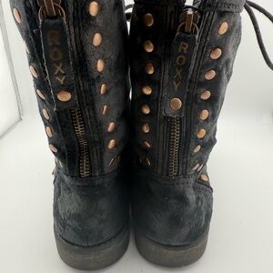 Roxy Black Boots with Bronze Accents